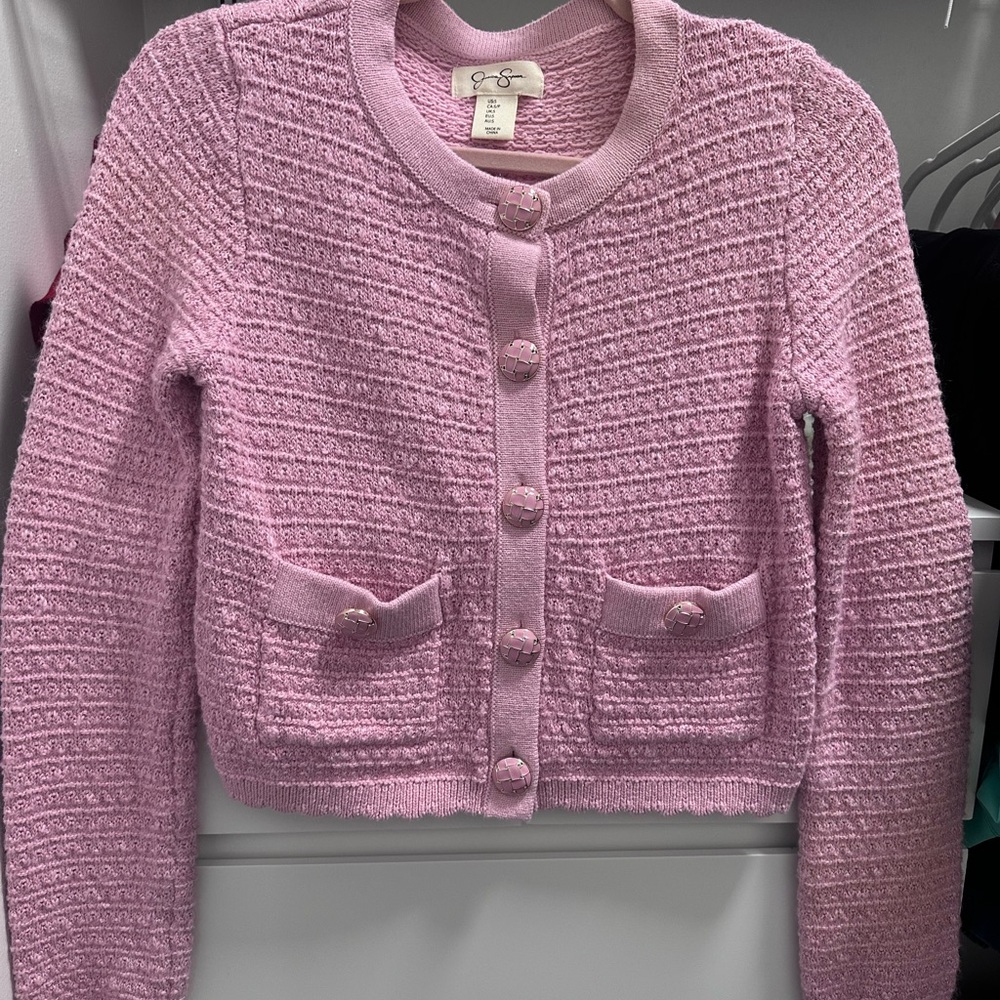 Pink Textured Cardigan
